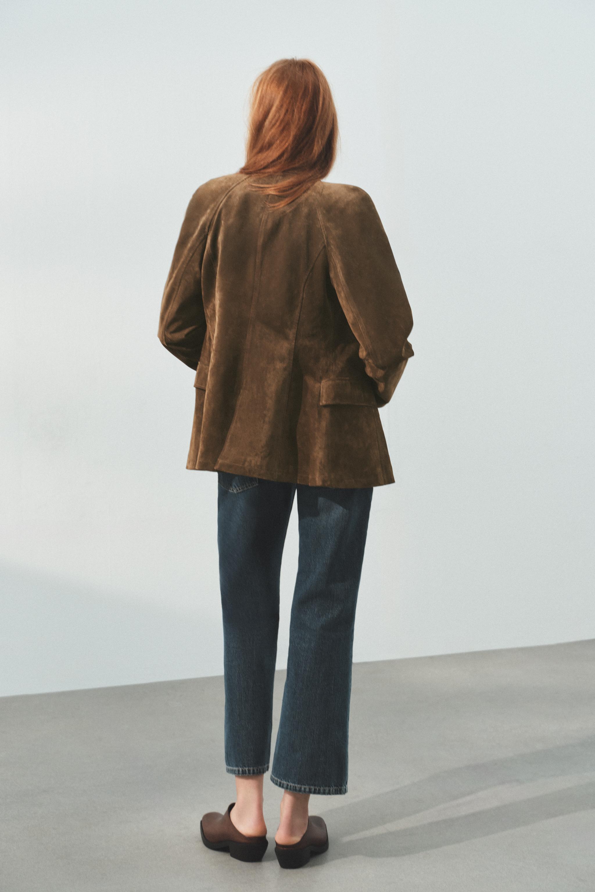 BLOUSON AJUSTÉ 100% CUIR DAIM